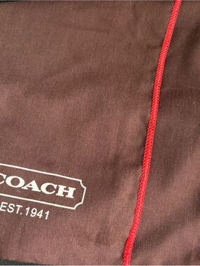 Coach Brown Dust Bag with Red Trim